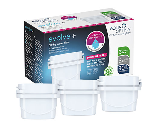 Aqua Optima Filter 3 Piece Pack Plastic White 30 Day "Evolve+"