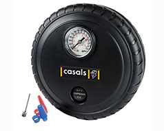 Casals Tyre Inflator With Pressure Gauge Plastic Black 250PSI 12V / 140W 