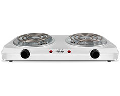 Lucky Hotplate Adjustable Temperature White Double Plate 2000W 