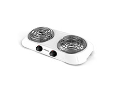 Mellerware Hotplate Double Powder Coat White Spiral Plate 2000W "Helios" Locally Produced