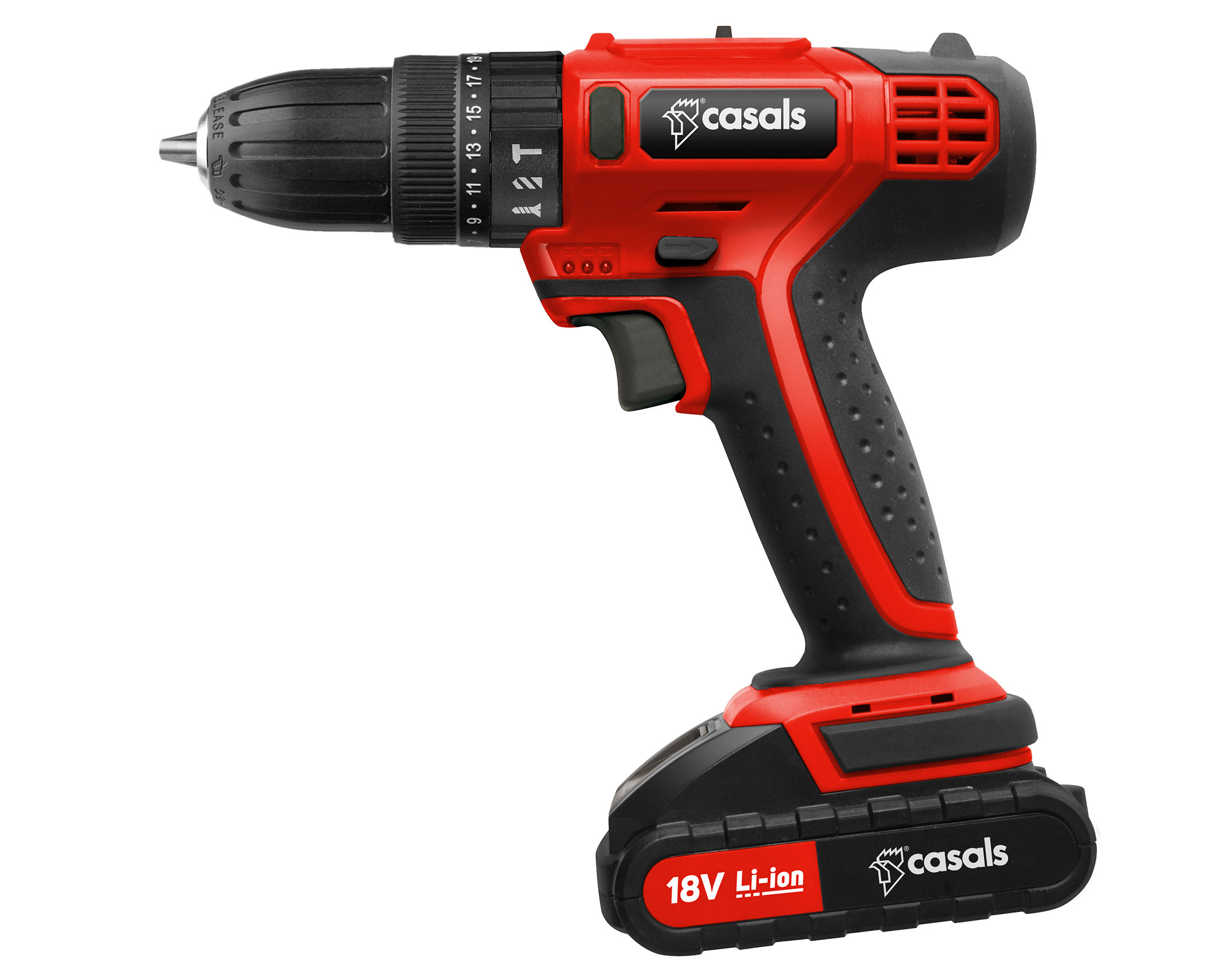 Casals Drill Impact Cordless Plastic Red 13Piece 18V CID18K2