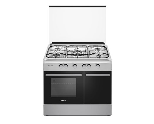 TAURUS STOVE 5 BURNER GAS STAINLESS STEEL SILVER OVEN 70L 10500W  CIG5FIXM 