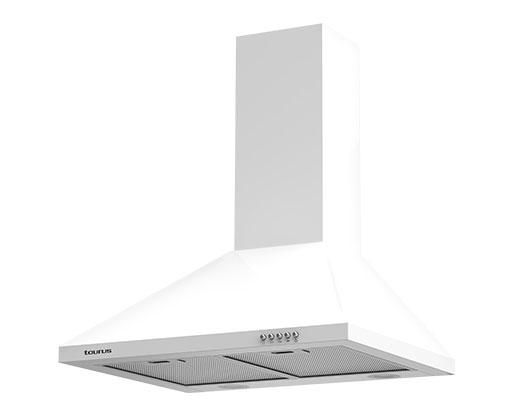 TAURUS COOKER HOOD 3 SPEED WITH BUILT IN LIGHT STAINLESS STEEL WHITE 60CM 200W  PR60WHAL 