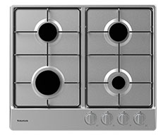 TAURUS HOB GAS 4 COOKING ZONES STAINLESS STEEL SILVER 60CM 7500W  GI4EB 