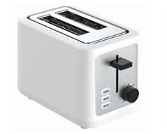 Mellerware Toaster 2 Slice Plastic White Stainless Steel Trim 7 Heat Settings 760W "Metro"