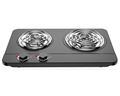 Mellerware Hotplate Double Adjustable Temperature Powder Coat Black Spiral Plate 2500W "Ignis"