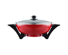 Mellerware Wok Adjustable Temperature Diecast Aluminium Red 33X9cm 1500W  Bangkok Wok 