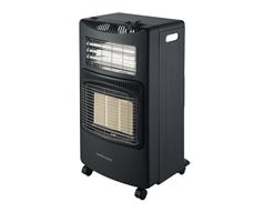 Mellerware Heater Gas & Electric Adjustable Temperature Steel Black 3Bar 4.2Kw "Hybrid"