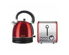 Mellerware Pack 2 Piece Set Stainless Steel Red Kettle And Toaster "Crimson" #