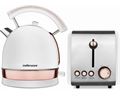 Mellerware Pack 2 Piece Set Stainless Steel White Kettle And Toaster "Rose Gold" #