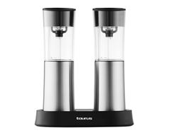Taurus Salt And Pepper Grinder Stainless Steel Battery Operated "Spice Sync" 