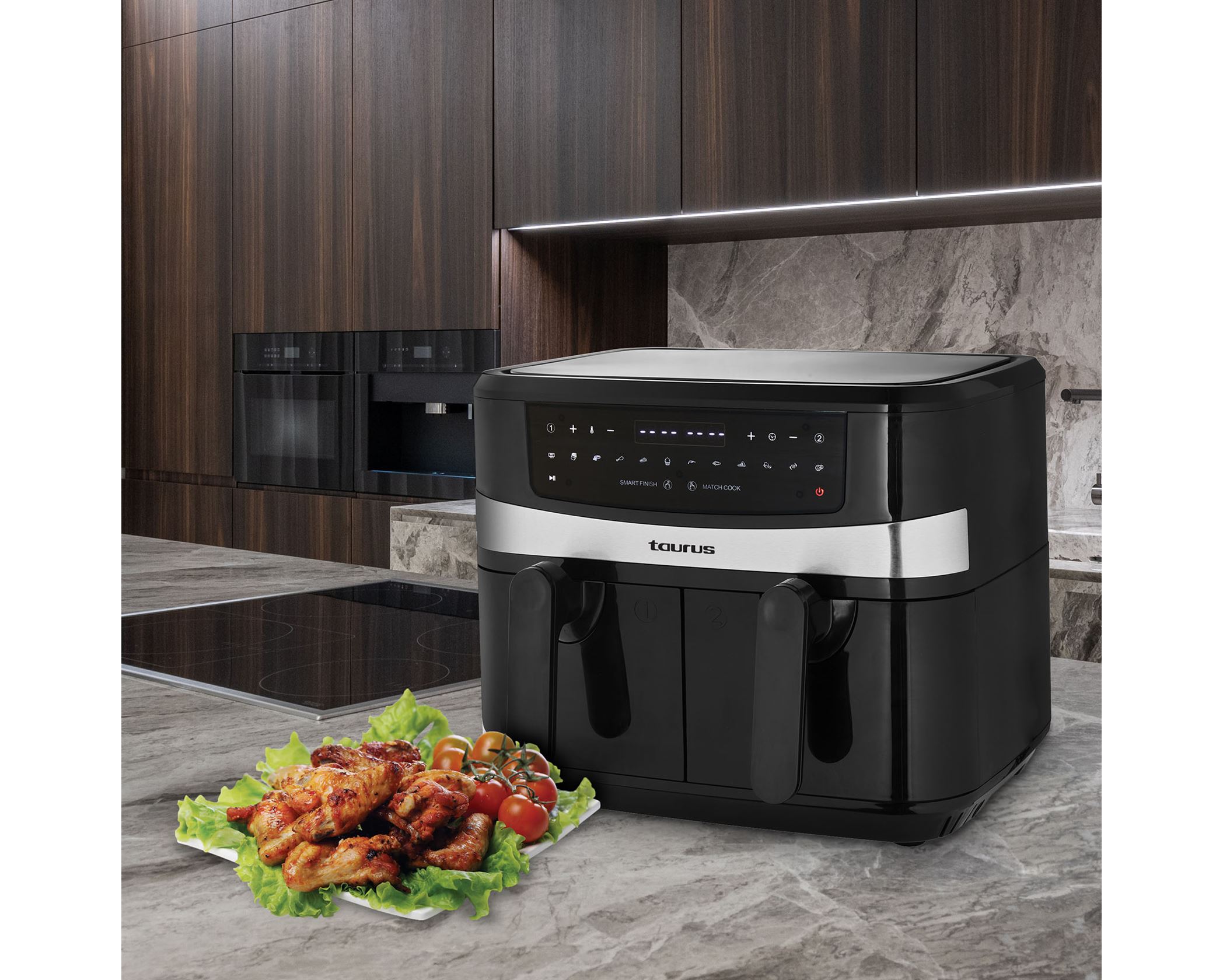 Taurus Air Fryer Dual Zone Digital NonStick Black 9L 1750W "Dual Fry