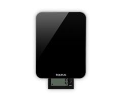 Taurus Kitchen Scale Battery Operated Glass Black 10Kg 3V "Effortless Lcd"