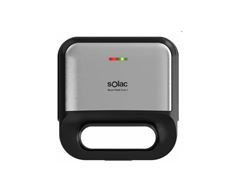 Solac Sandwich Maker 3 In 1 Snack Maker 2 Slice Non-Stick Silver Coatingplate 750W "Buon Piatti Ce4482"
